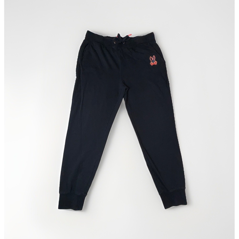 Psycho Bunny Sweatpants Mens XL Black Jogger Drawstring Pockets Logo Casual